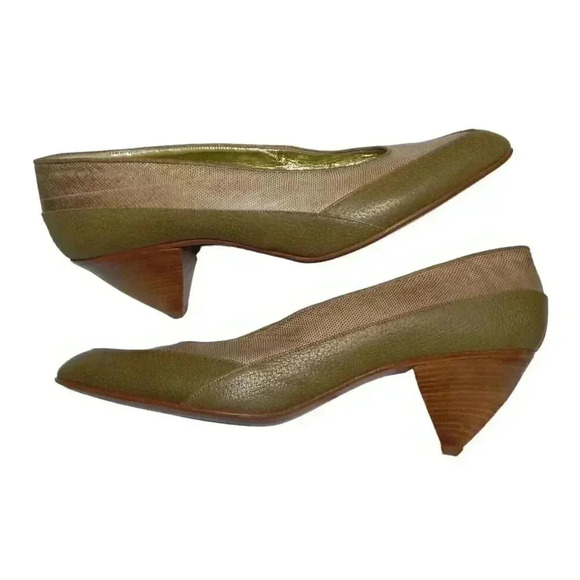 Walter Steiger Vintage Pumps Women's Size 10 B Brown Cone Mid Heel - Picture 7 of 12